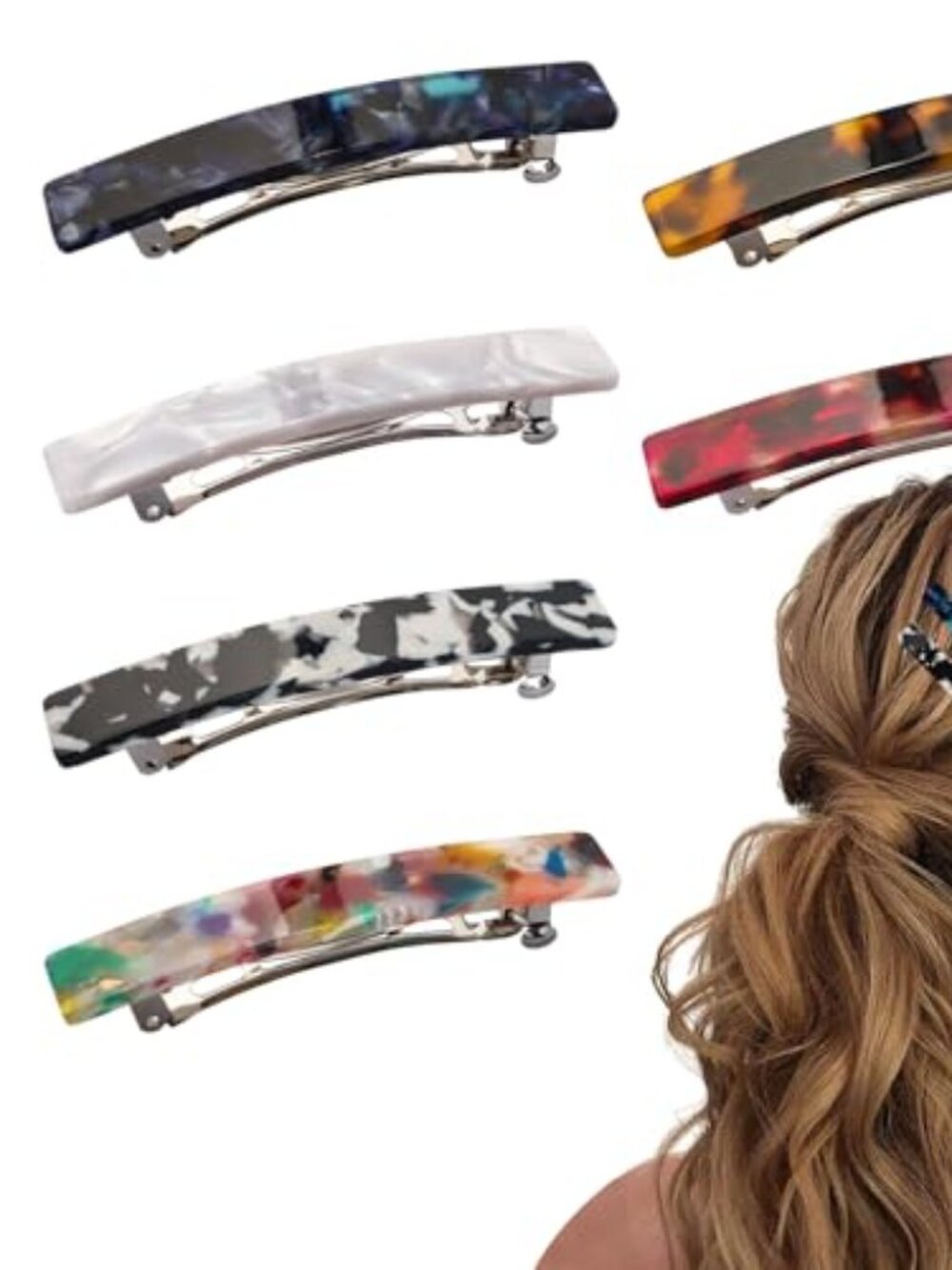 6PCS Hair Barrettes forā Women Shell Hair Clip